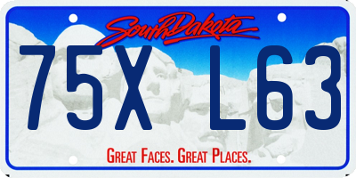 SD license plate 75XL63