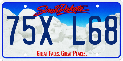 SD license plate 75XL68