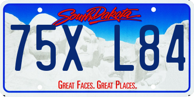 SD license plate 75XL84