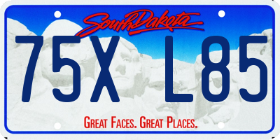 SD license plate 75XL85