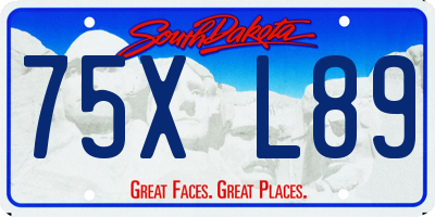 SD license plate 75XL89