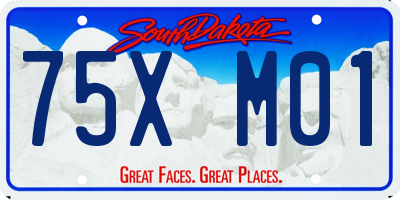 SD license plate 75XM01