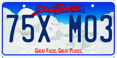 SD license plate 75XM03