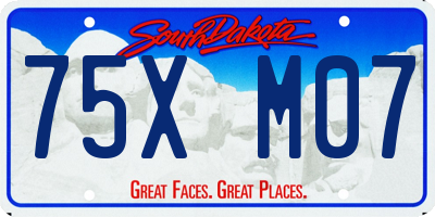 SD license plate 75XM07