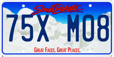 SD license plate 75XM08