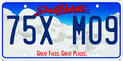 SD license plate 75XM09