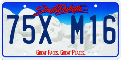 SD license plate 75XM16