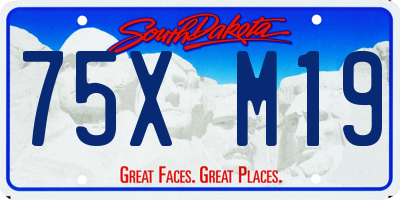 SD license plate 75XM19