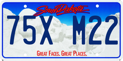 SD license plate 75XM22