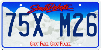 SD license plate 75XM26
