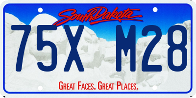 SD license plate 75XM28