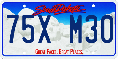 SD license plate 75XM30