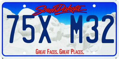 SD license plate 75XM32