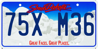 SD license plate 75XM36