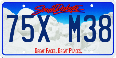 SD license plate 75XM38