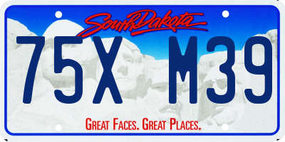SD license plate 75XM39