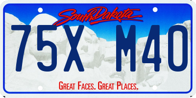 SD license plate 75XM40