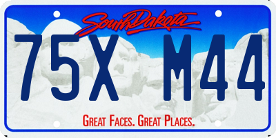 SD license plate 75XM44