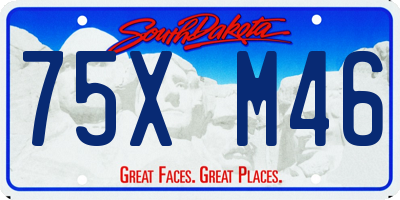SD license plate 75XM46