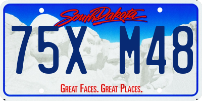 SD license plate 75XM48