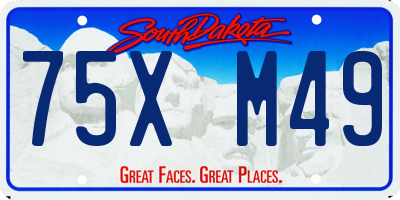 SD license plate 75XM49