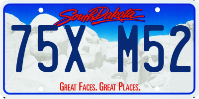 SD license plate 75XM52