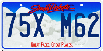 SD license plate 75XM62