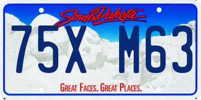 SD license plate 75XM63