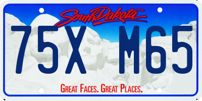 SD license plate 75XM65