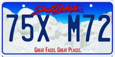 SD license plate 75XM72