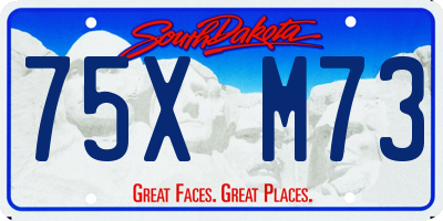 SD license plate 75XM73