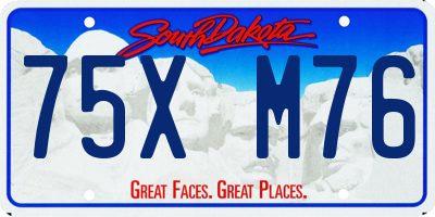 SD license plate 75XM76