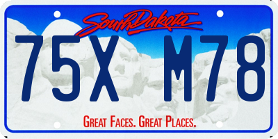 SD license plate 75XM78