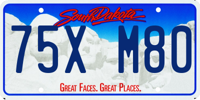 SD license plate 75XM80