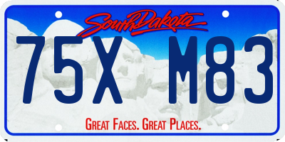 SD license plate 75XM83