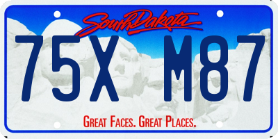 SD license plate 75XM87