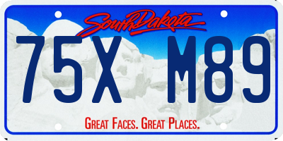 SD license plate 75XM89