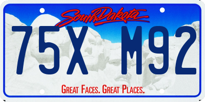 SD license plate 75XM92