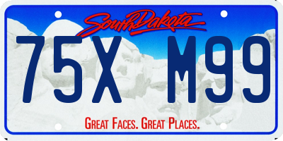 SD license plate 75XM99