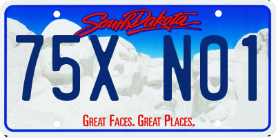 SD license plate 75XN01