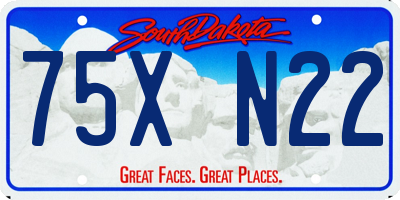 SD license plate 75XN22