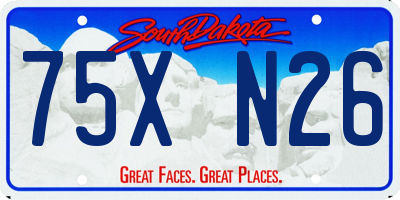 SD license plate 75XN26