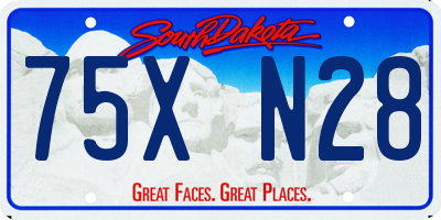 SD license plate 75XN28
