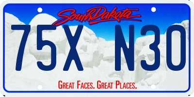 SD license plate 75XN30