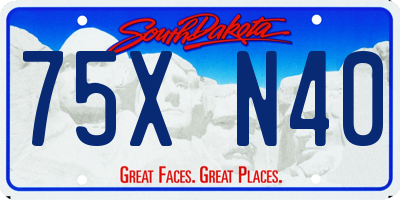 SD license plate 75XN40