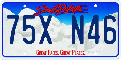 SD license plate 75XN46