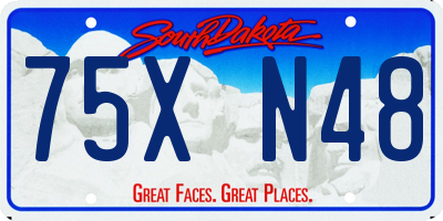 SD license plate 75XN48