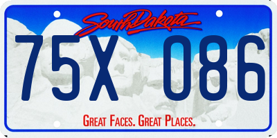 SD license plate 75XO86
