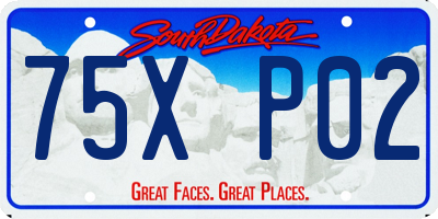 SD license plate 75XP02