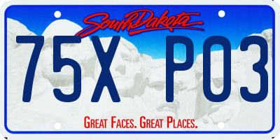 SD license plate 75XP03